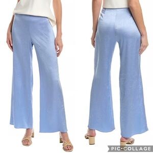 Vince Textured‎ Satin Wide Leg Pants Blue L